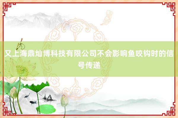 又上海鼎灿博科技有限公司不会影响鱼咬钩时的信号传递